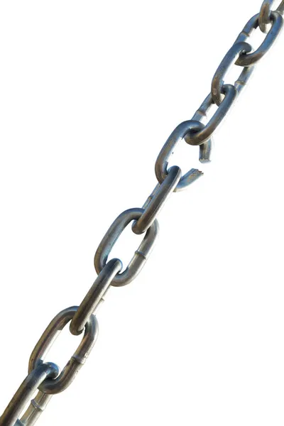 Breaking Chain Link White Background — Stock Photo, Image