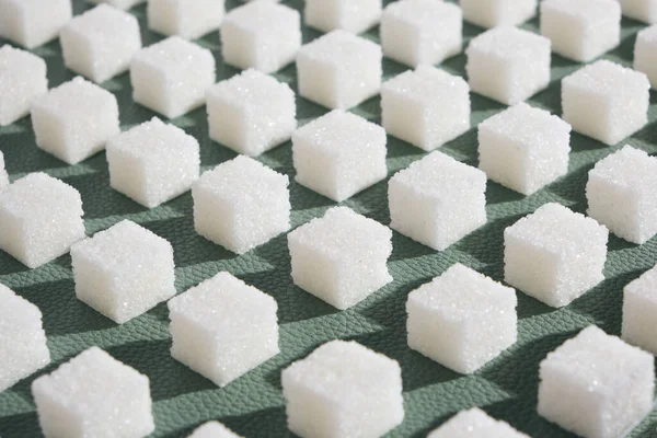 Gula Halus Pada Background Cubes Hijau Manis Dan Gula Putih — Stok Foto