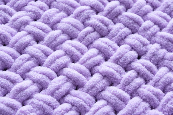 背景针织毛毯 手工制作 接近紫丁香色 — 图库照片