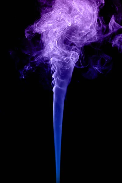 Clouds Curls Colored Smoke Black Background — Stockfoto
