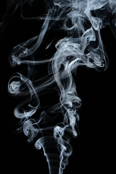 Nuvens Cachos Fumaça Fundo Preto — Fotografia de Stock