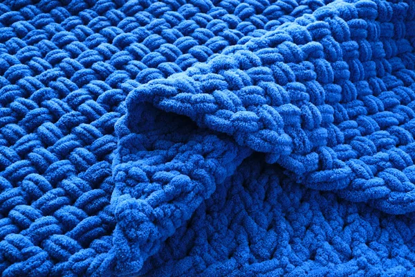 Couverture Couleur Bleu Chaud Confort Chaleur Maison — Photo
