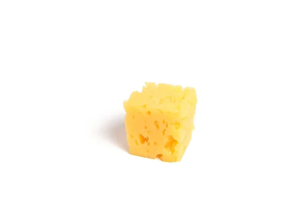 Stukje Lekkende Verse Kaas Een Witte Achtergrond — Stockfoto