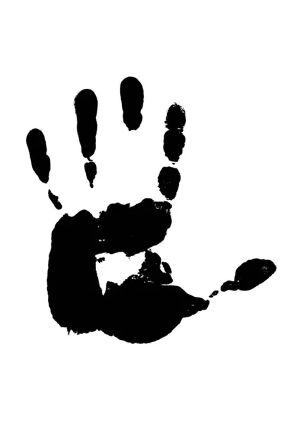 Black Imprint Left Palm Person Hand White Background — Stock Photo, Image