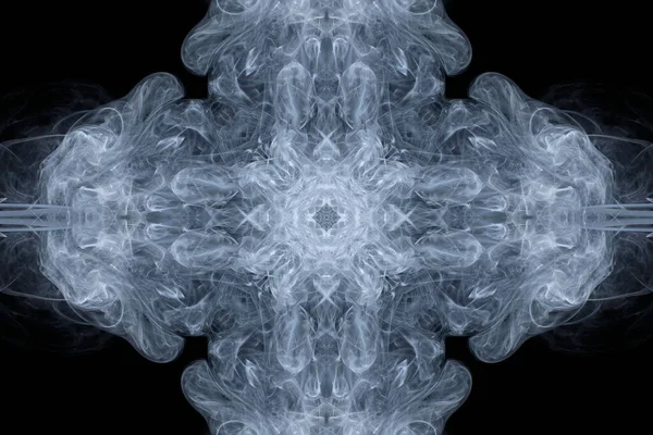 抽象的な渦巻きと雲の煙形で幻想的なシルエットを形成クロス — ストック写真