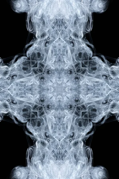 Absztrakt Örvények Felhők Füst Alkotó Fantasztikus Sziluettek Formájában Kereszt — Stock Fotó