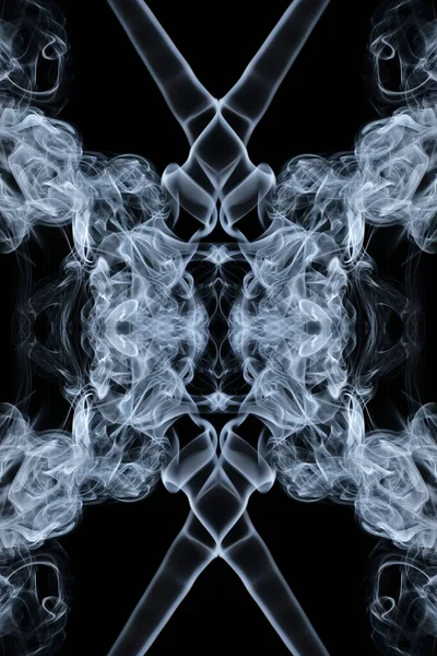 Boucles Abstraites Nuages Fumée Formant Des Silhouettes Fantastiques — Photo