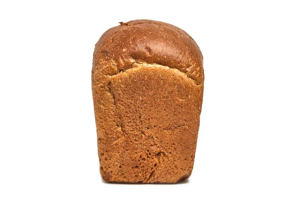 Loaf Black Bread White Background — 스톡 사진