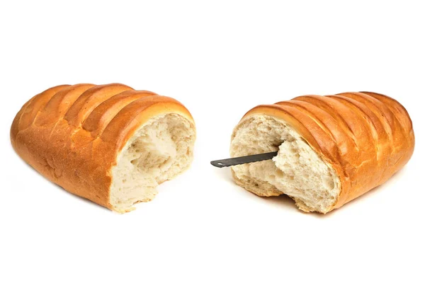 Ekmek Somunu Ikiye Bölünmüş Metal Için Testereyle Alet Konsept Hapishane — Stok fotoğraf