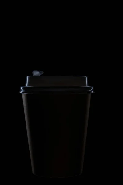 Φωτεινές Άκρες Σιλουέτας Μιας Χρήσης Μαύρο Φόντο Για Ζεστό Καφέ — Φωτογραφία Αρχείου