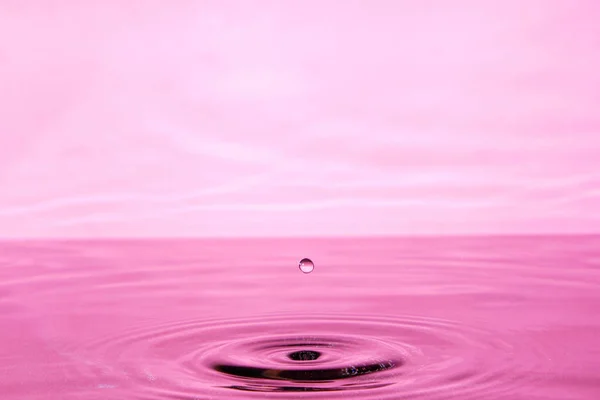 Splash Water Drop Falls Pink Abstract Background Drop Water — Stock Photo, Image