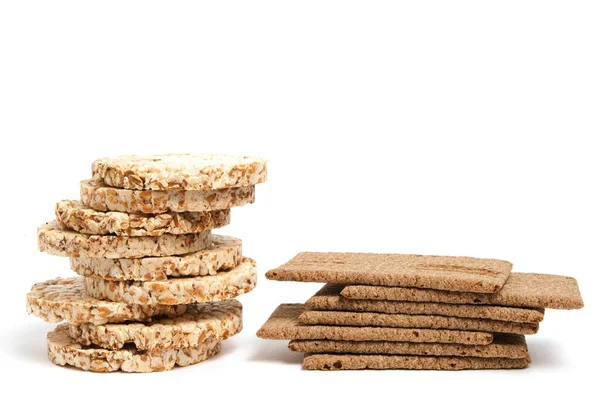 Пшеничний Житній Хліб Білому Тлі Популярний Продукт Смачна Здорова Їжа — стокове фото