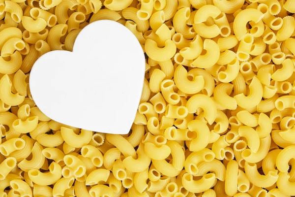 White Heart Background Pasta — Stock Photo, Image