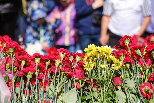 Laying Flowers Victory Day Ninth May — Stockfoto