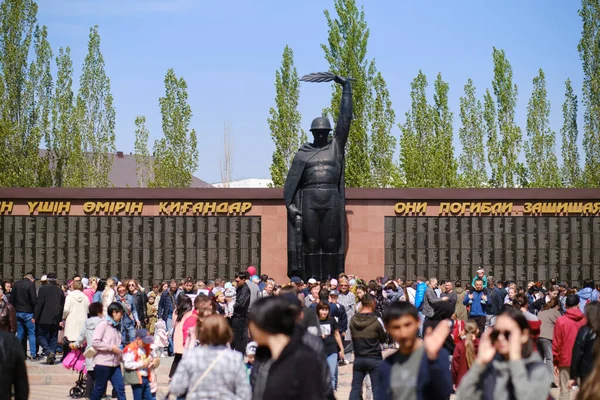 May 2022 Kostanay Kazakhstan Victory Day Celebration Peoples March Memorial — Stockfoto