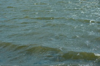 Rüzgarlı havada su yüzeyinde dalgalar ve dalgalar