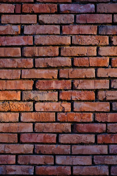 Bakgrund Vägg Gammal Röd Bränd Tegelsten — Stockfoto