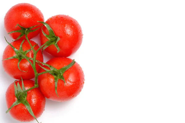 Rote Und Reife Tomaten Weißen Hintergrund — Stockfoto