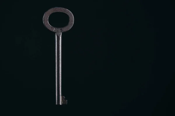 Старый Ретро Винтажный Ключ Черный Фон — стоковое фото