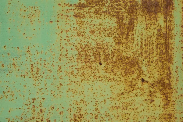 Фон Являє Собою Лист Іржавий Старий Метал Очищенням Зеленої Фарби — стокове фото