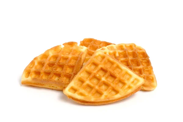 Triangular Waffle Slices White Background — Stock Photo, Image