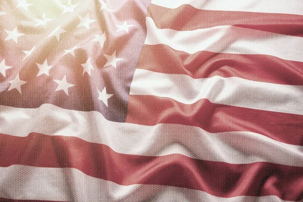 Fundo Bandeira Estados Unidos América Com Luz Solar Brilhante — Fotografia de Stock