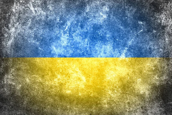 Bandera Ucrania Envejece Con Textura Muro Hormigón — Foto de Stock