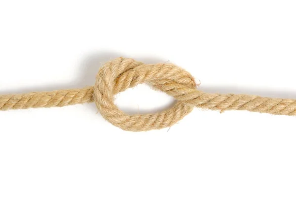 Rope Tied Knot White Background — Zdjęcie stockowe