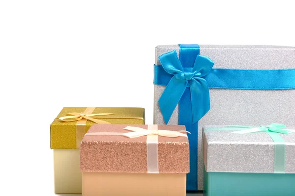 Holiday Gifts Gift Boxes White Background — Foto de Stock