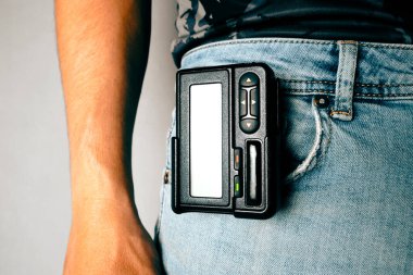 Pager hanging waistband jeans