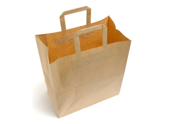 Paper Bag Grocery Bag White Background Isolate — Stockfoto