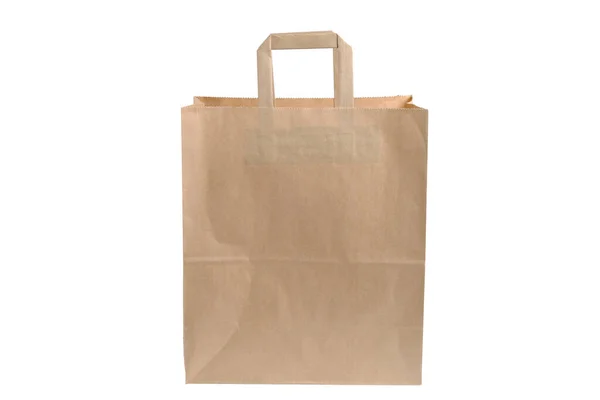 Papiertüte Einkaufstasche Auf Weißem Hintergrund Isoliert — Stockfoto
