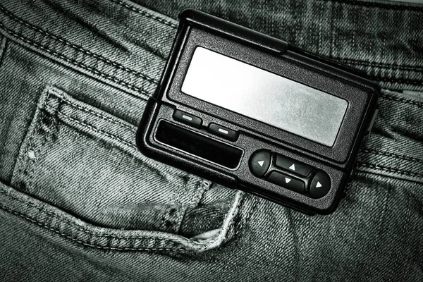 Pager Old Retro Gadget Communication Jeans — ストック写真