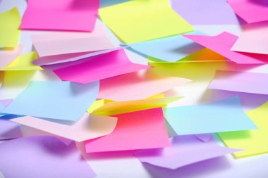 Bright, multicolored abstract background made self adhesive paper for notes