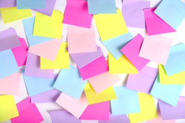 Bright, multicolored abstract background made self adhesive paper for notes
