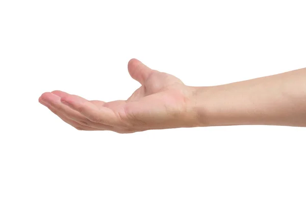 Mans Begging Hand White Background — 图库照片