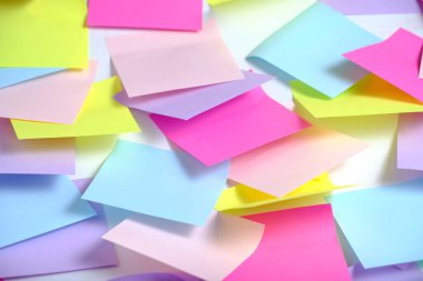 Bright, multicolored abstract background made self adhesive paper for notes