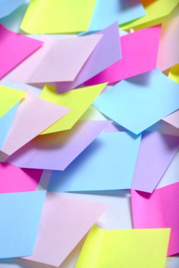 Bright, multicolored abstract background made self adhesive paper for notes