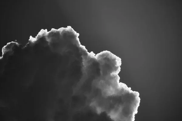 Cumulus Clouds Illuminated Contoured Sunlight Black White Photo — стоковое фото