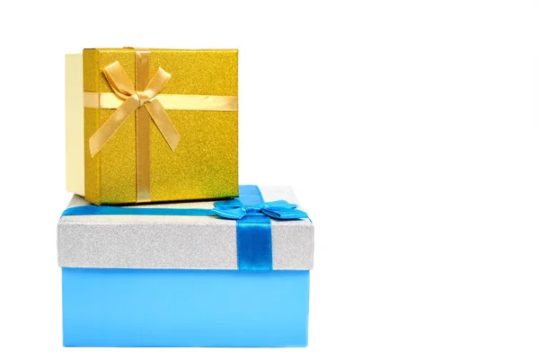 Holiday Gifts Gift Boxes White Background — Fotografia de Stock