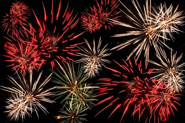 Abstract background, bright explosions fireworks black background