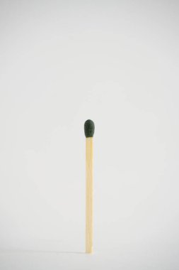 A match with green head on a white background