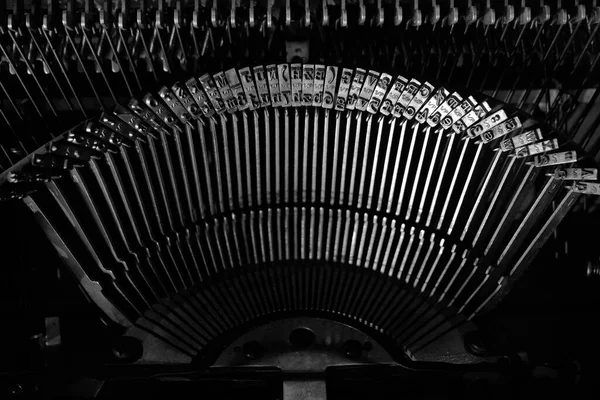 Mechanical Hammers Alphabet Typing Old Typewriter — Stock Fotó