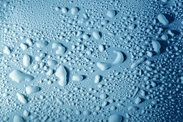 Blue Drops Water Dew Smooth Surface — Stok Foto