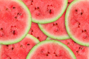 Soyut arkaplan yuvarlak, siyah çekirdekli kırmızı karpuz