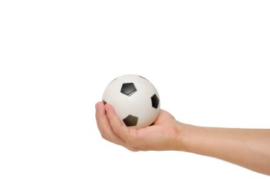 Beyaz arka planda futbol topu