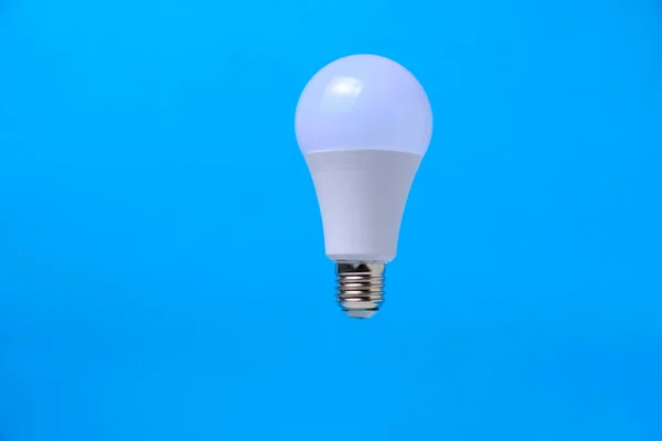 Led Eco Light Bulb Blue Background — Stock Photo, Image