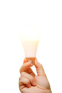 LED çevre dostu ampul beyaz arkaplanda