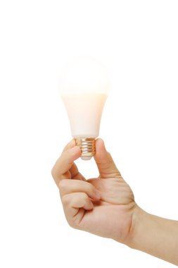 LED çevre dostu ampul beyaz arkaplanda