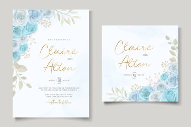 Güzel güller davet kartı şablonu